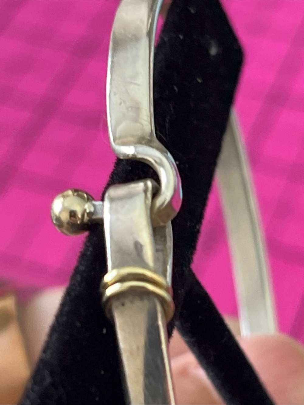 Tiffany & Co. hook and eye SS 925 Bangle with 18k yellow Gold Accents orig pkg - Picture 8 of 14